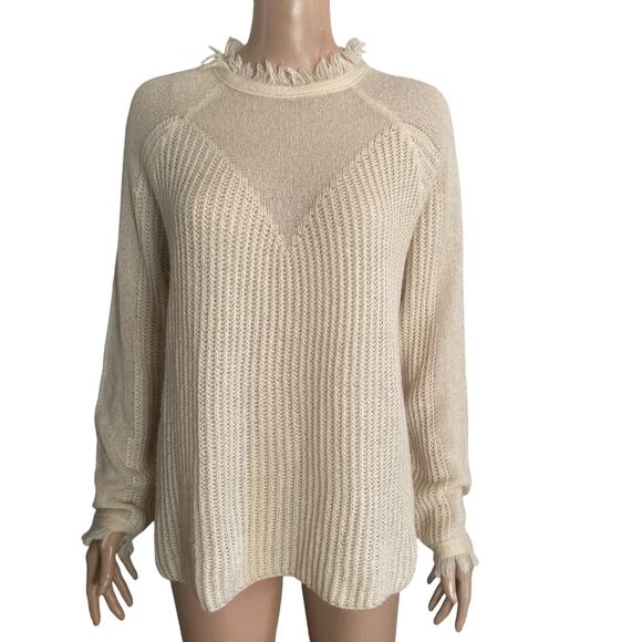 Mod on Trend Sweater Womens Large Beige Wool Mohair Blend Pullover - Picture 10 of 10